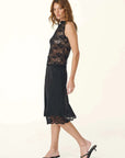 Rowie Tessa Silk Midi Skirt Noir