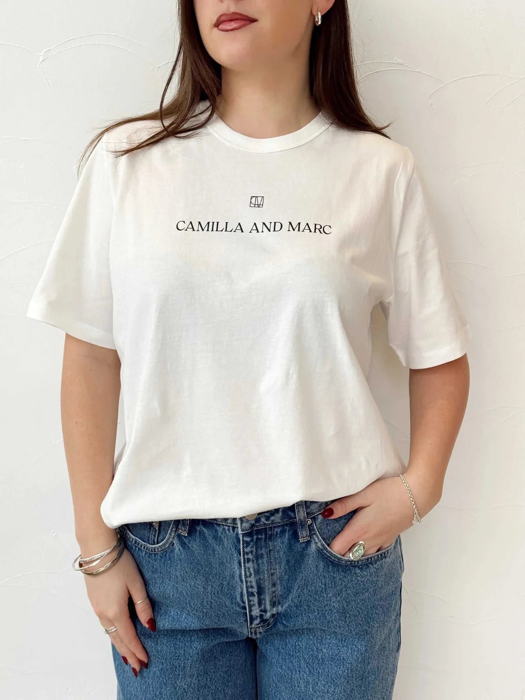 Camilla and Marc Grayson Tee Soft White Black
