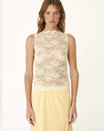 Rowie Tonya Rose Lace Tank Butter Creme