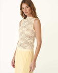 Rowie Tonya Rose Lace Tank Butter Creme
