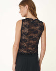 Rowie Tonya Rose Lace Tank Noir