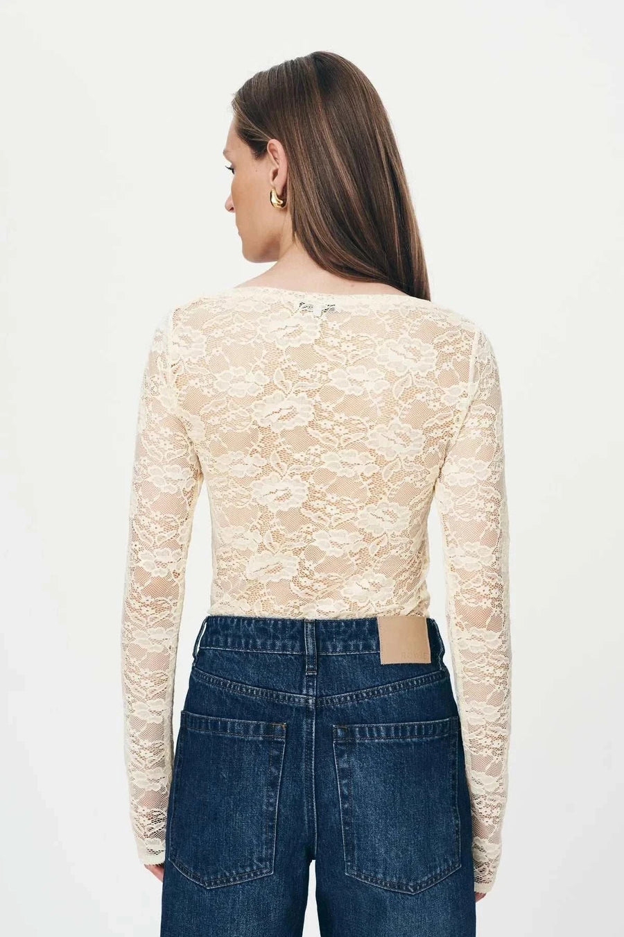 Rowie Tonya Rose Lace Top Creme
