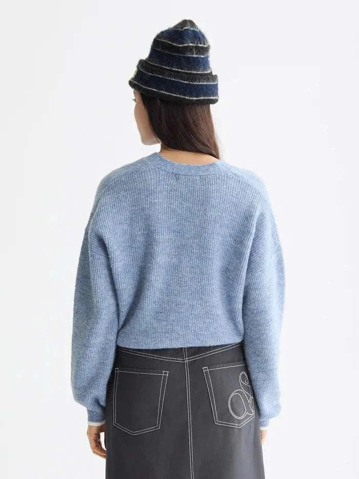 Scotch and Soda Fuzzy Relaxed Cardigan Faded Blue