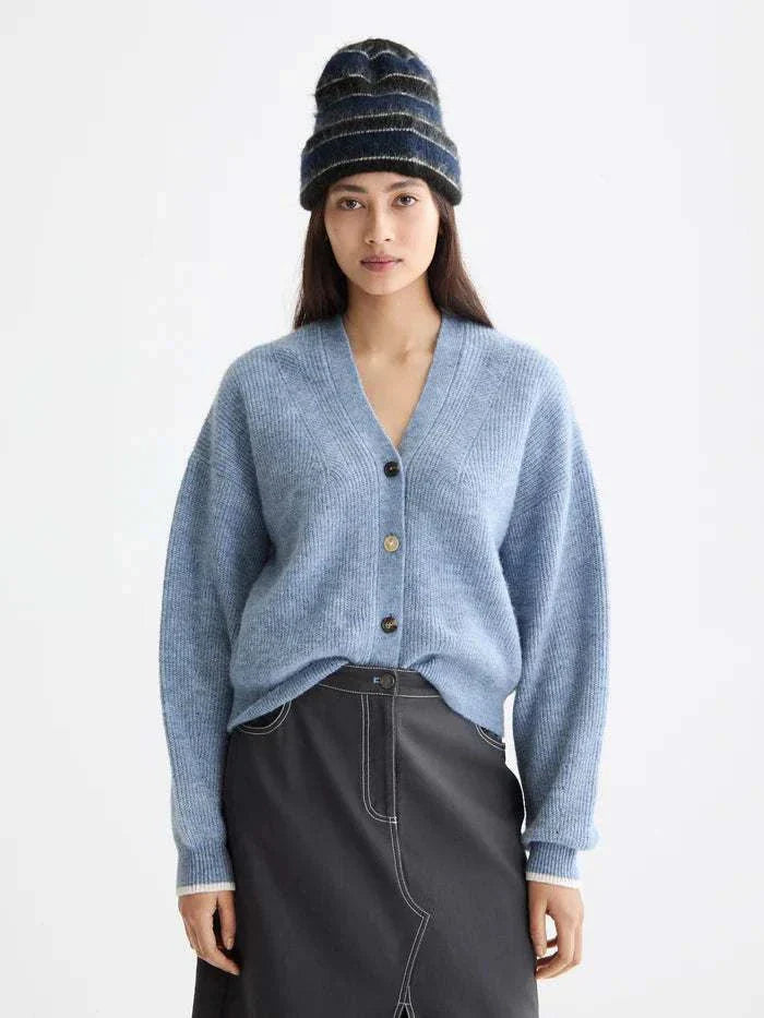 Scotch and Soda Fuzzy Relaxed Cardigan Faded Blue