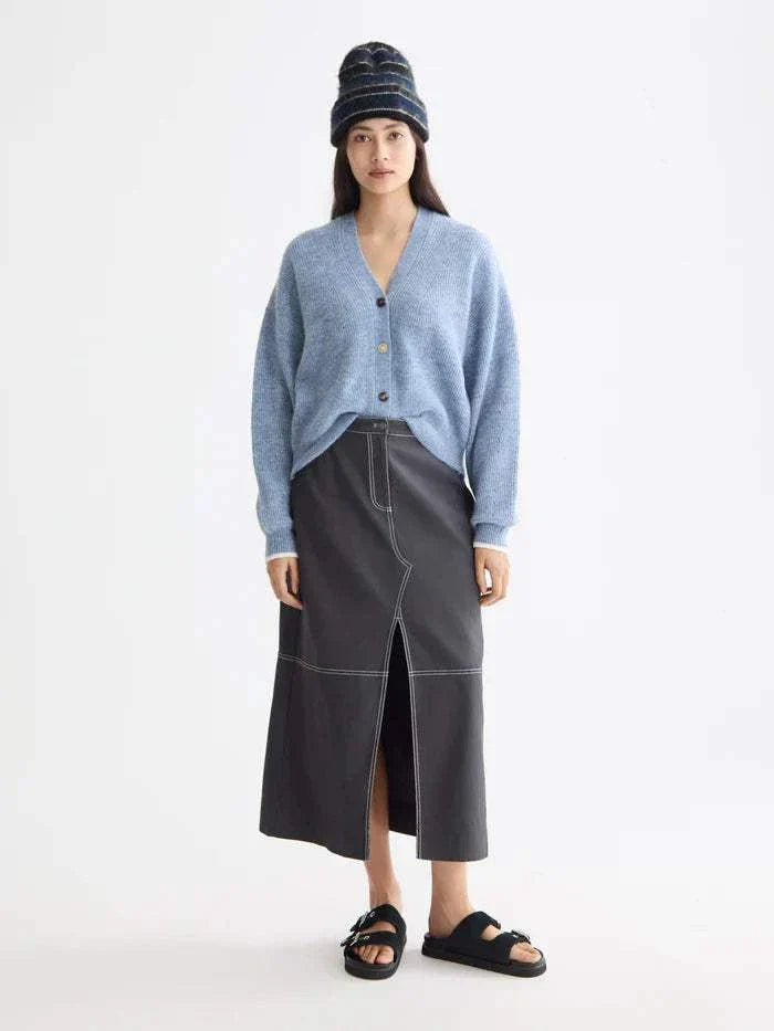 Scotch and Soda Fuzzy Relaxed Cardigan Faded Blue