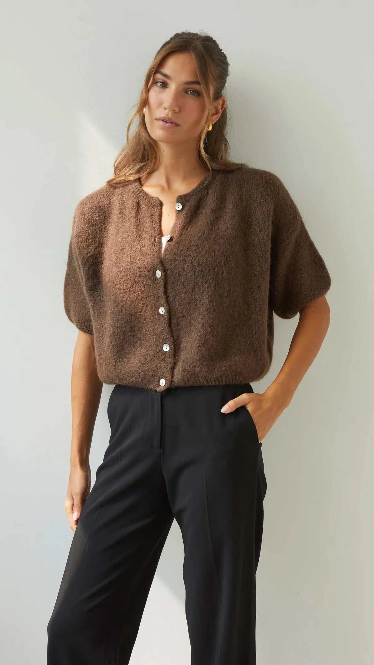 Charli Emme Cardigan Espresso One Size