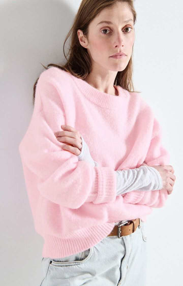American Vintage Womens Vitow Sweater Almond Melange