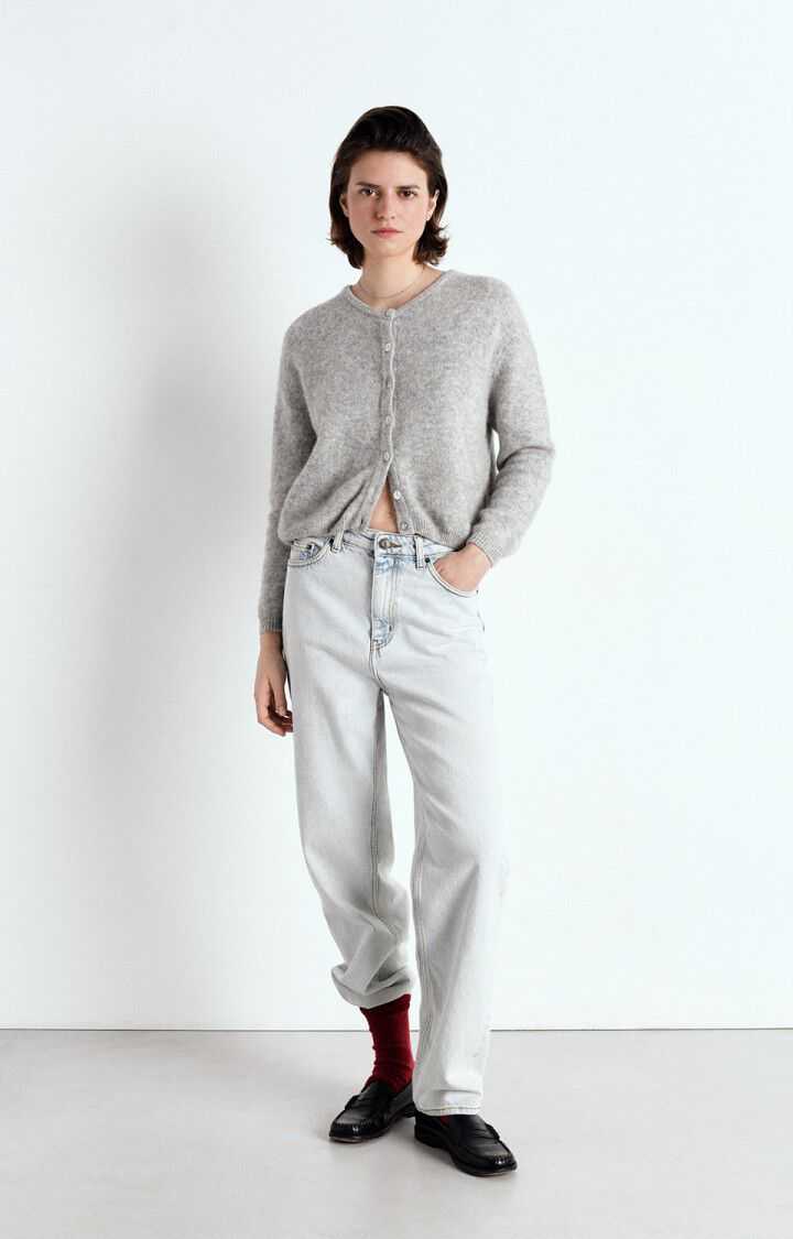 American Vintage Vitow Womens Cardigan Melange Light Grey