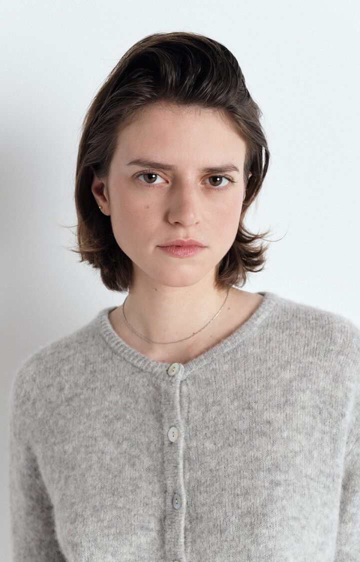 American Vintage Cardigan Vitow Light Grey Melange