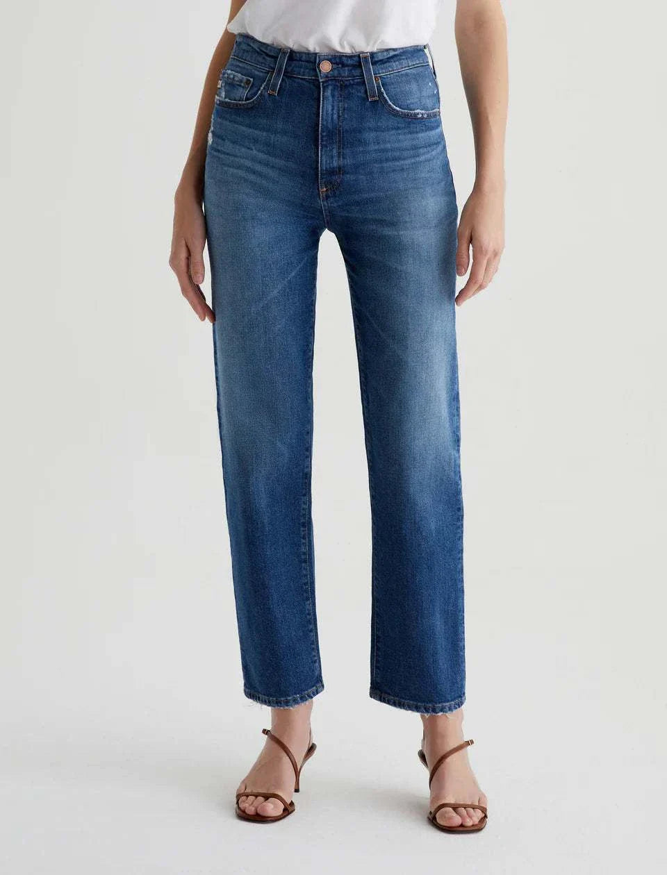 AG Rian High Rise Straight Denim 14 Years Stereo