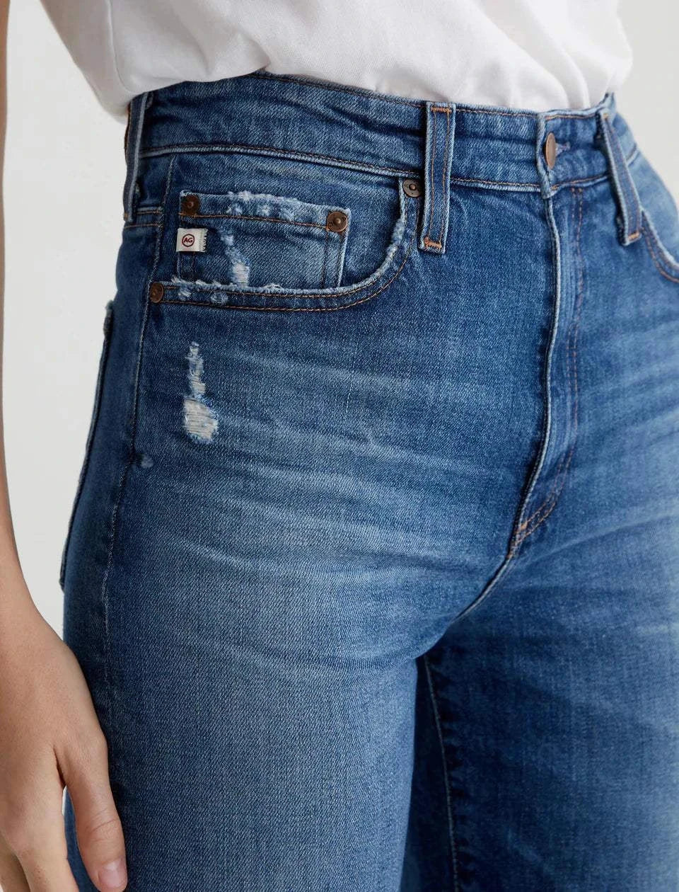 AG Rian High Rise Straight Denim 14 Years Stereo