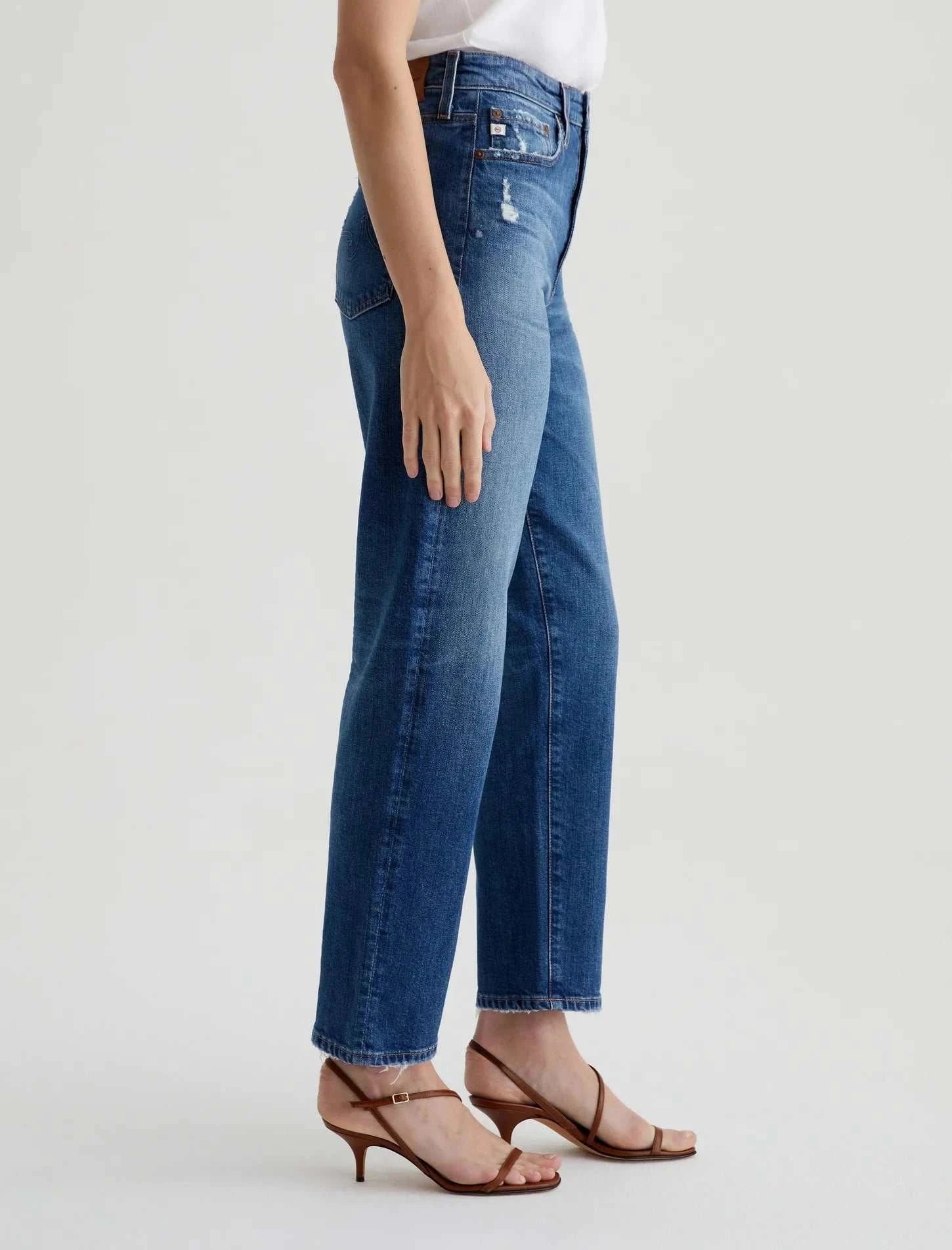 AG Rian High Rise Straight Denim 14 Years Stereo