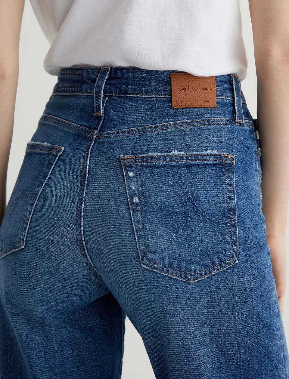 AG Rian High Rise Straight Denim 14 Years Stereo