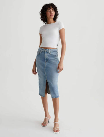AG Alicia Midi Skirt Eclipsed