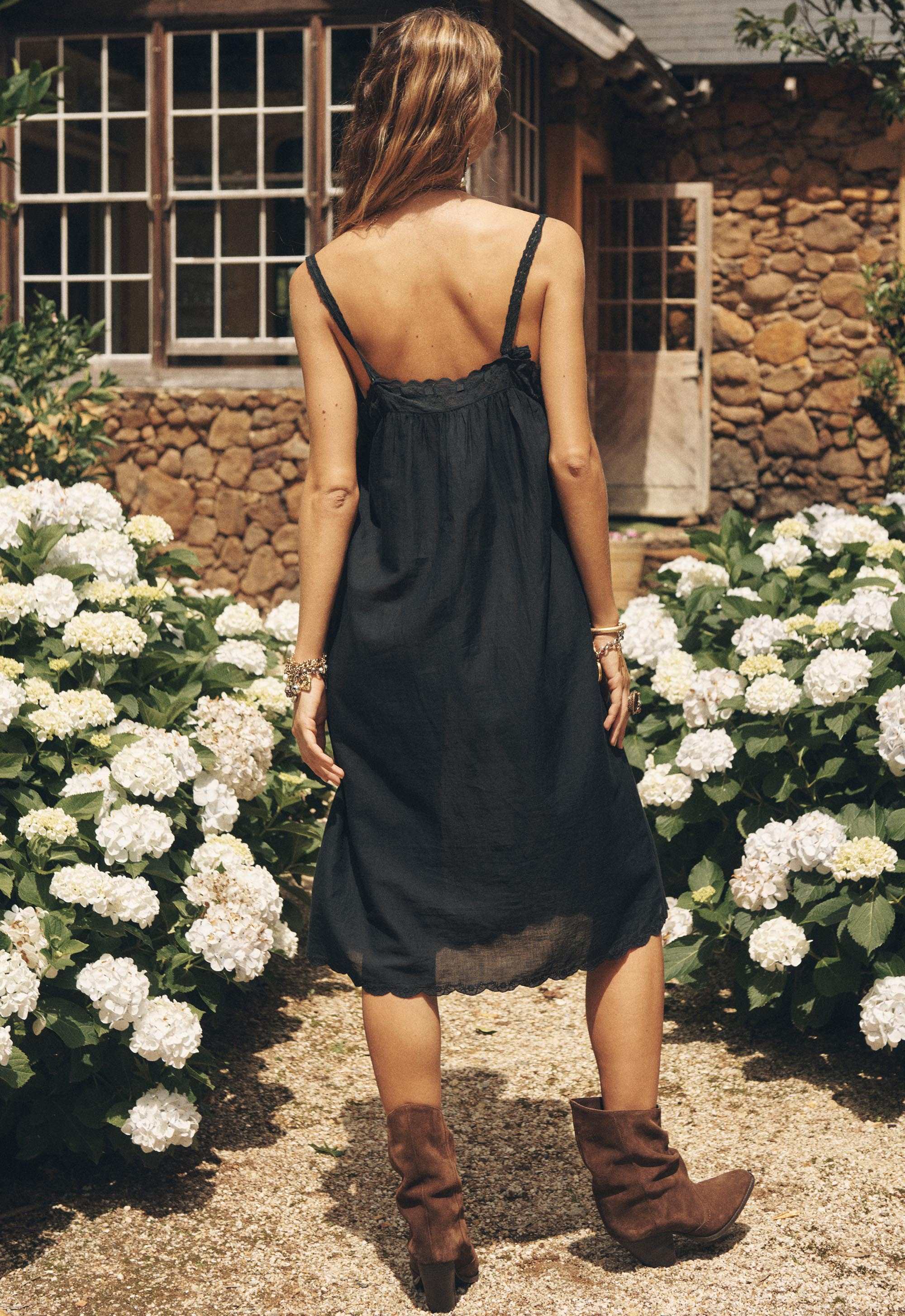 Spell Vintage Petticoat Midi Dress Onyx  