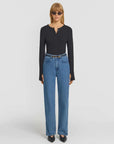 Viktoria and Woods Clique Rib Henley Black