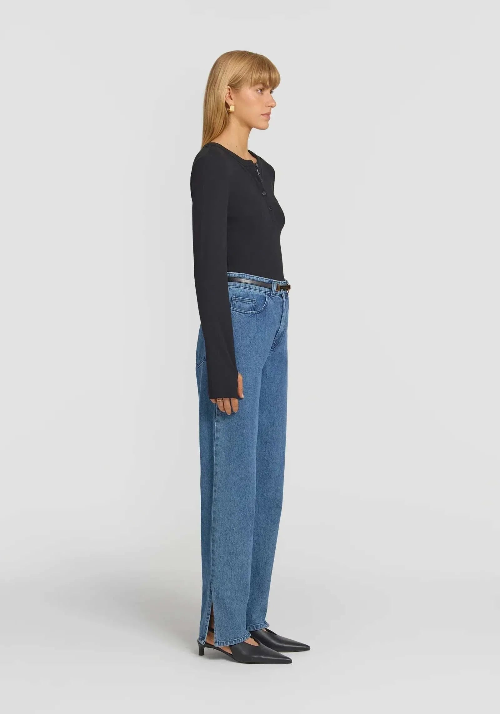 Viktoria and Woods Clique Rib Henley Black
