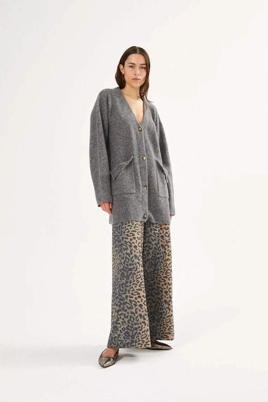 Rabens Saloner Inja Wide Leg Pant Leopard