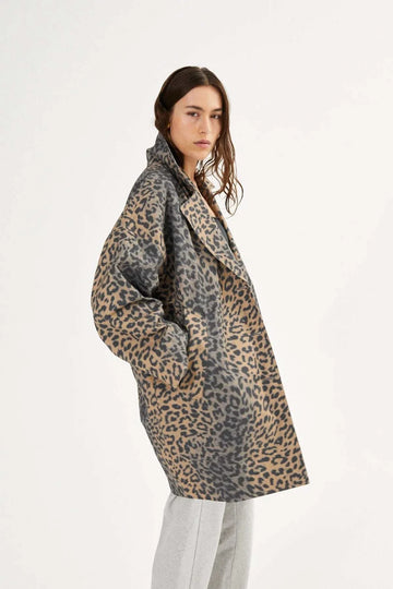 Rabens Saloner Jaqline Oversized Jacket Leopard