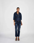 Rabens Saloner Paige Denim Shirt Jacket Dark Washed Indigo