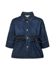 Rabens Saloner Paige Denim Shirt Jacket Dark Washed Indigo