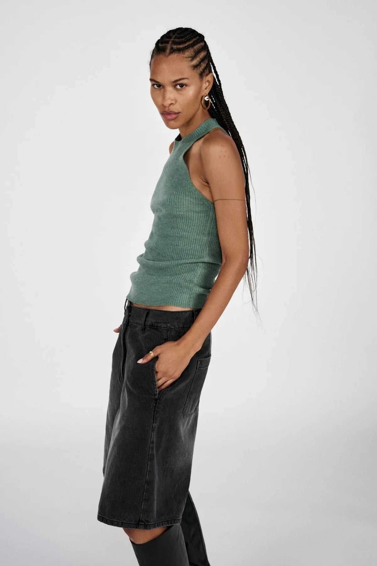 Rabens Saloner Erika Airy Tank Top Jade