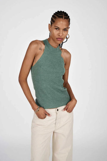 Rabens Saloner Erika Airy Tank Top Jade