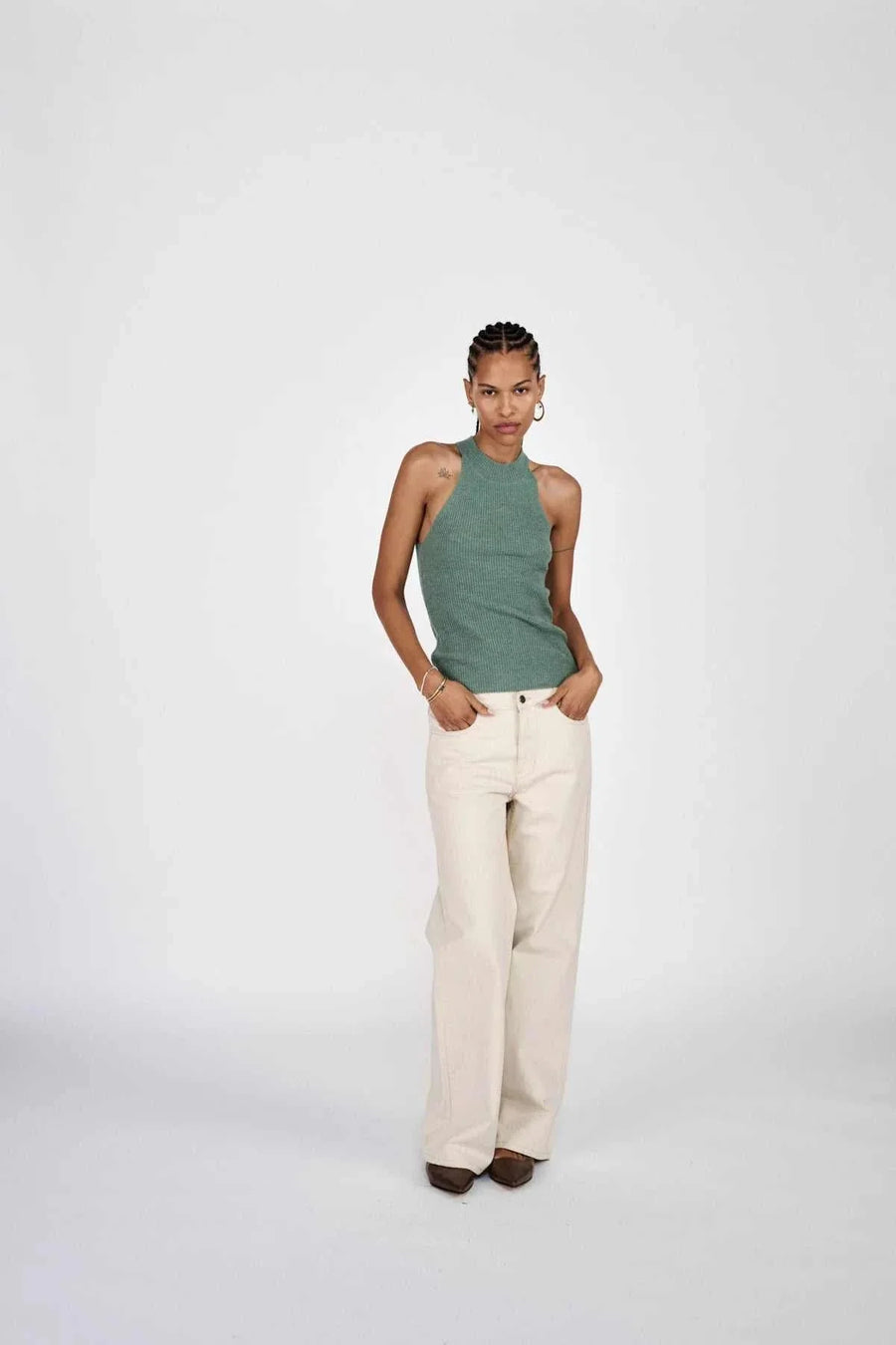 Rabens Saloner Erika Airy Tank Top Jade