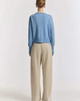 Viktoria and Woods Hart Merino Wool Caridgan Portrait Blue