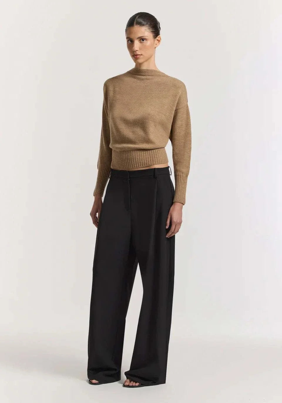 Viktoria and Woods Hart Merino Cardigan Wicker Marl