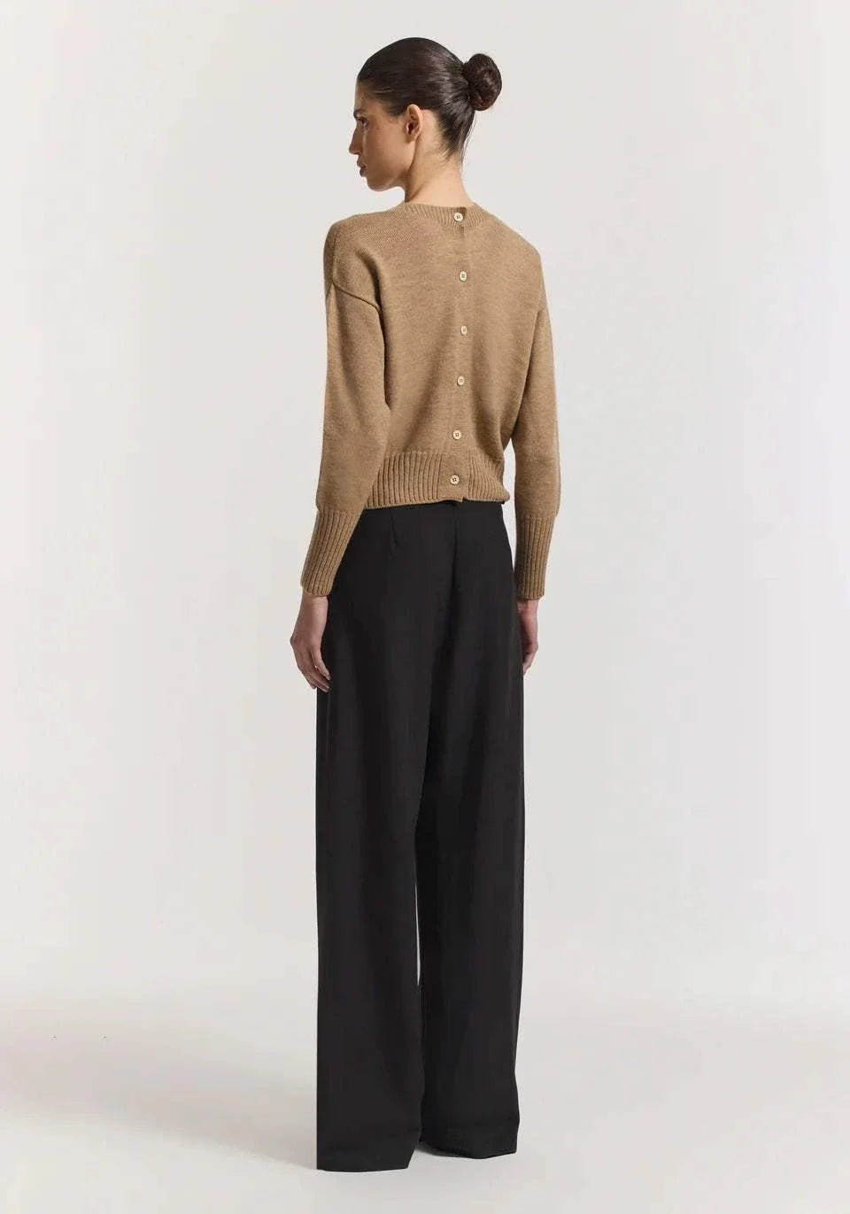 Viktoria and Woods Hart Merino Cardigan Wicker Marl