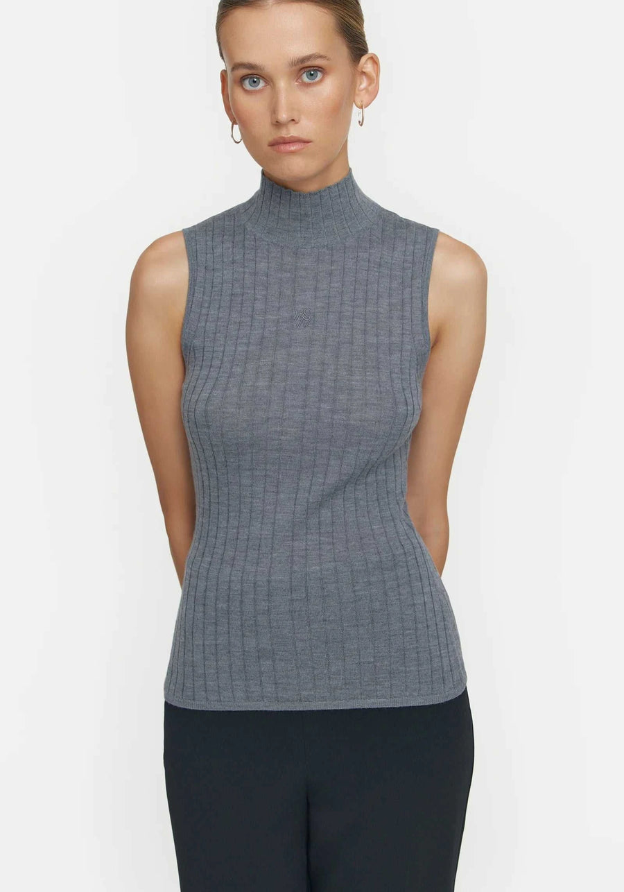 Woods Justice Sleeveless Top Charcoal Marl