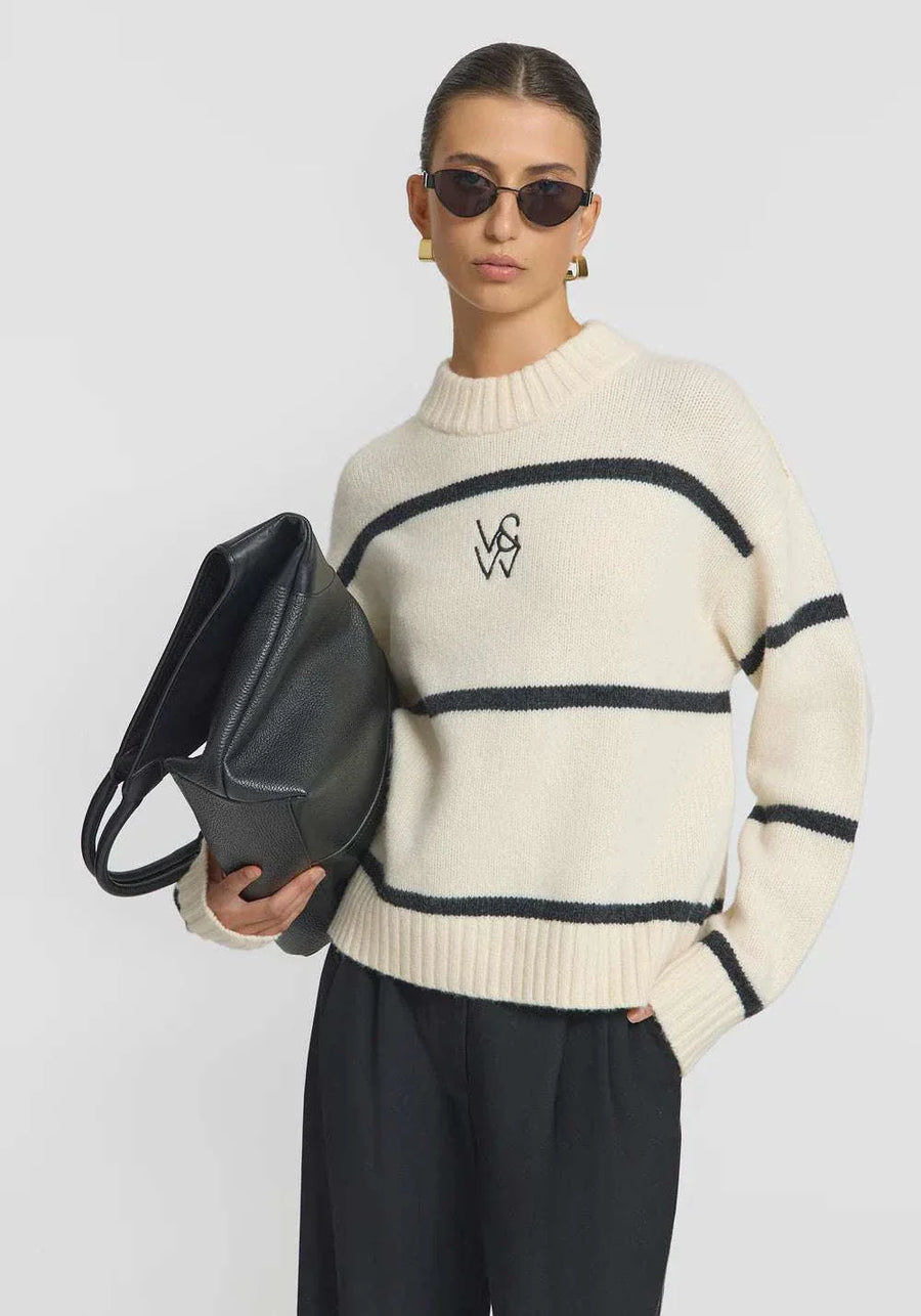 Viktoria and Woods Invictus Cardi Ivory Charcoal