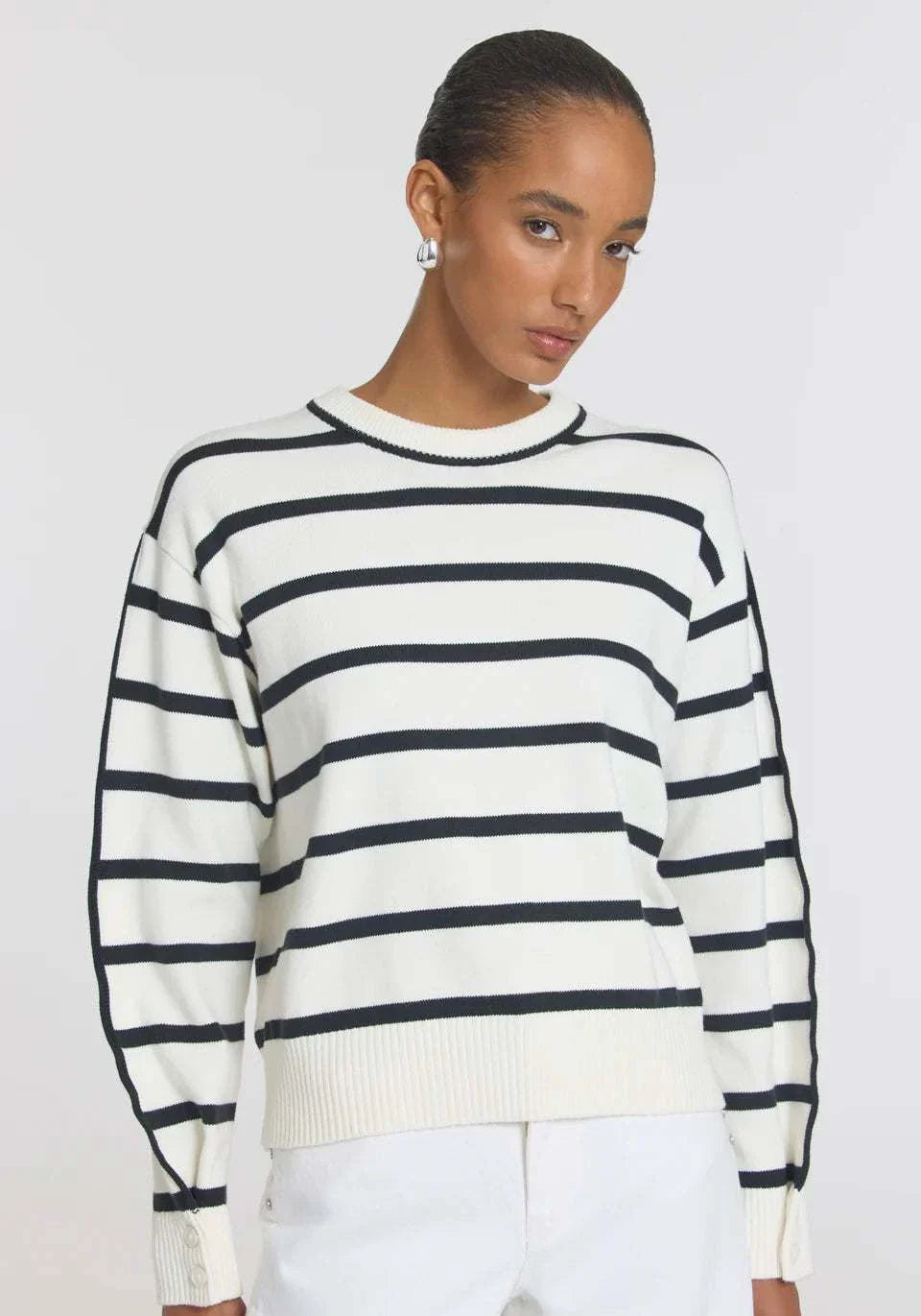 Viktoria and Woods Scenario Knit Ivory Black Stripe