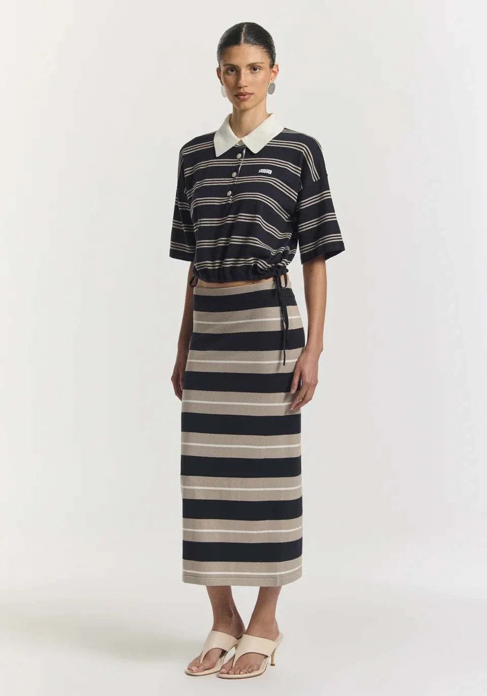 Viktoria and Woods Hibiscus Polo Navy Stripe