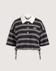 Viktoria and Woods Hibiscus Polo Navy Stripe