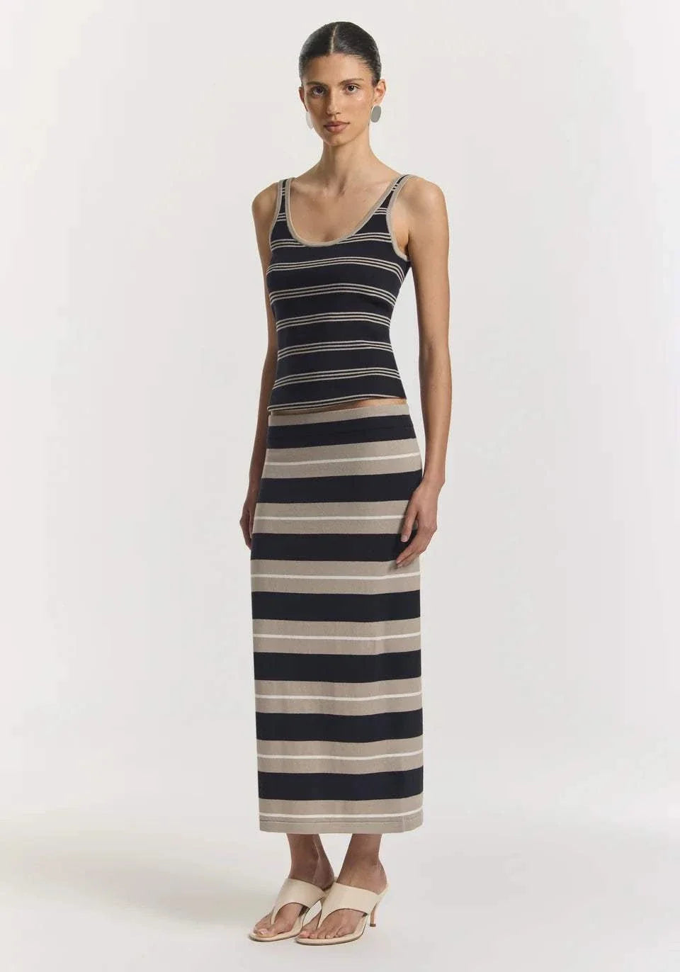Viktoria and Woods Global Skirt Navy Ecru Stripe