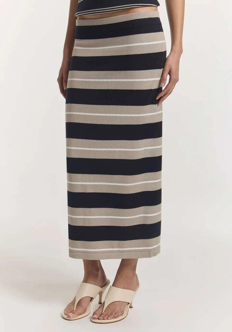 Viktoria and Woods Global Skirt Navy Ecru Stripe