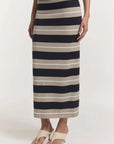 Viktoria and Woods Global Skirt Navy Ecru Stripe