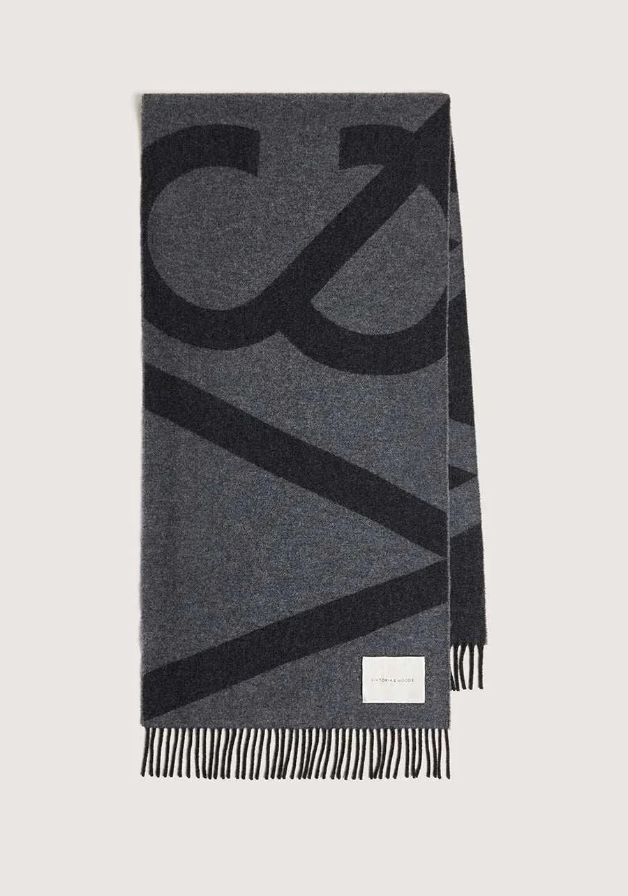 Viktoria and Woods Snowdrift Merino Scarf Charcoal