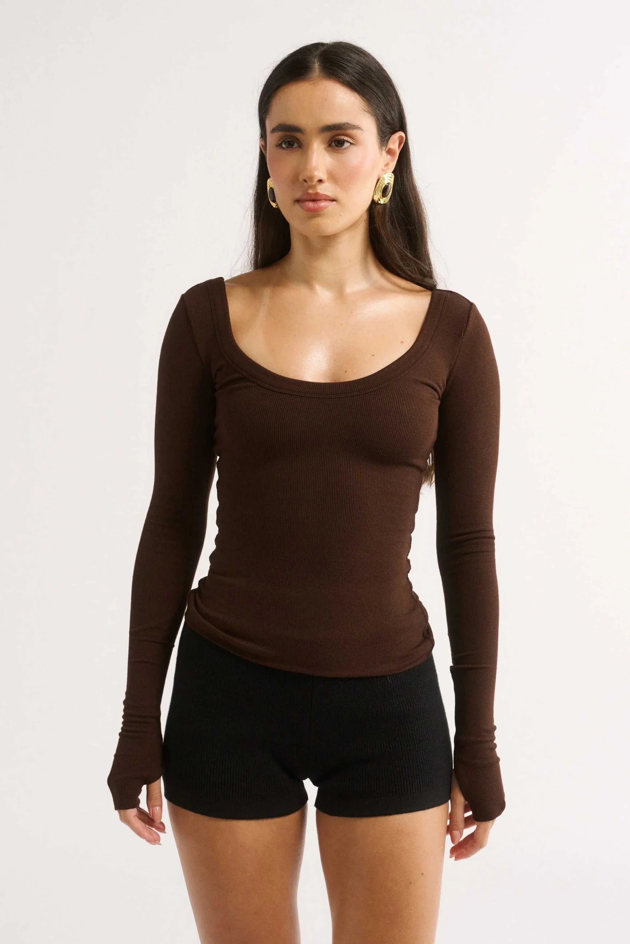 Primi Nat Scoop Long Sleeve Cocoa