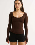 Primi Nat Scoop Long Sleeve Cocoa