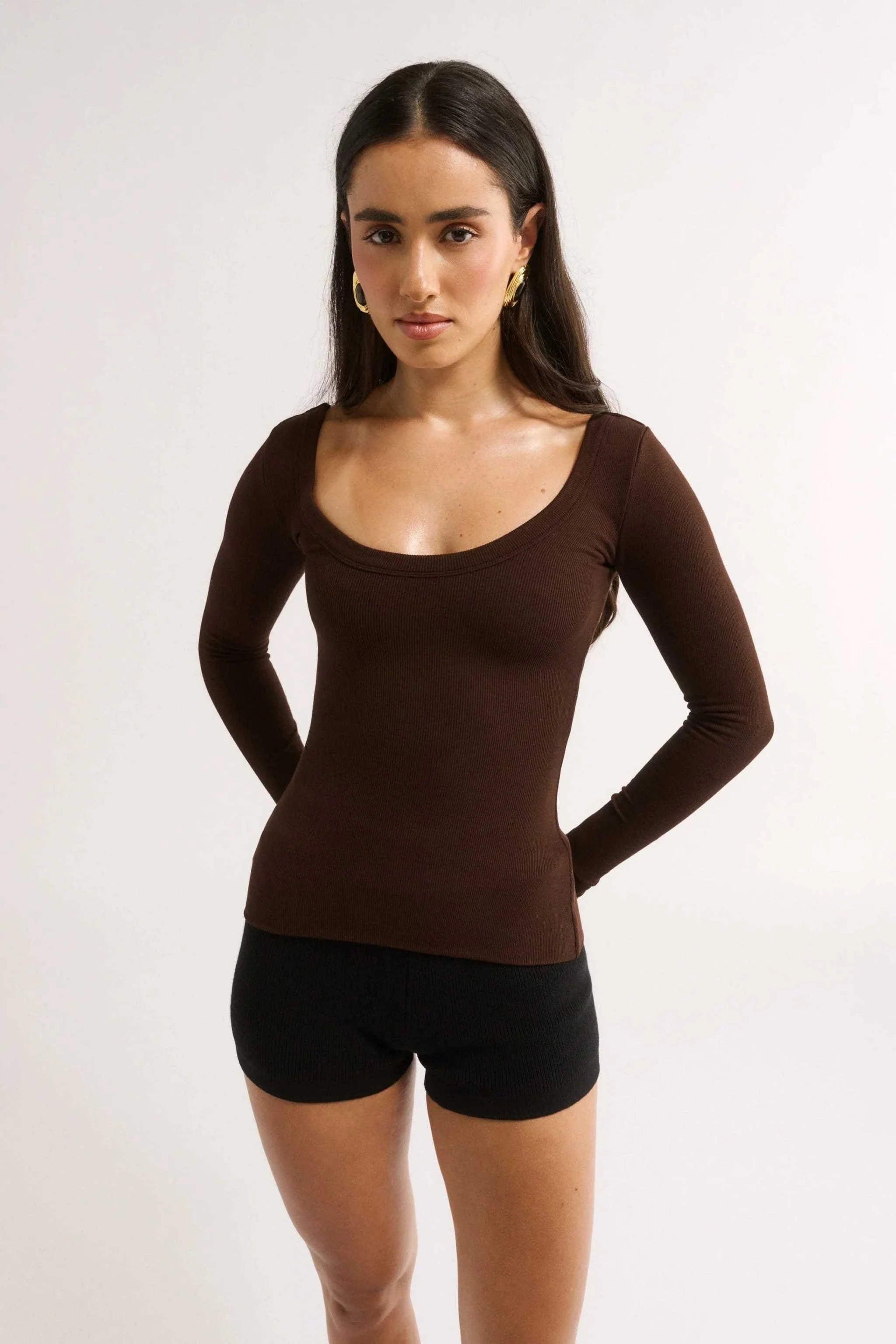 Primi Nat Scoop Long Sleeve Cocoa