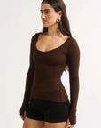 Primi Nat Scoop Long Sleeve Cocoa