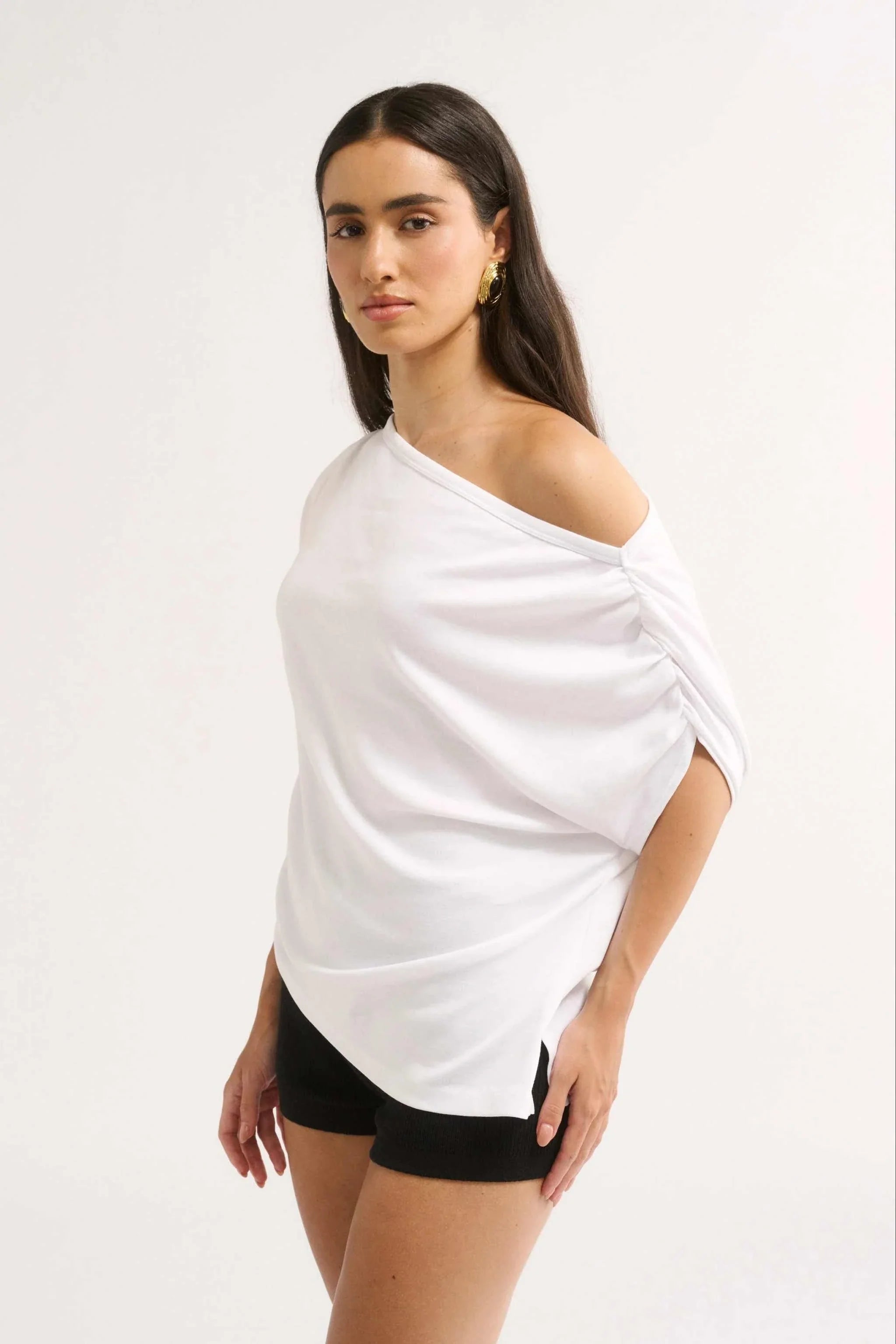 Primi Estelle Off Shoulder T/Shirt Optic White