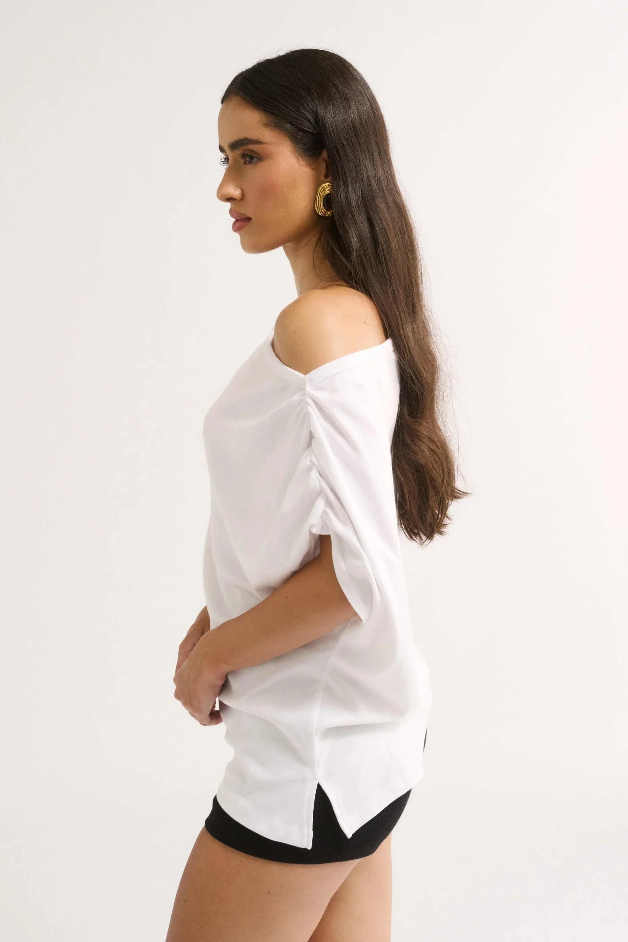 Primi Estelle Off Shoulder T/Shirt Optic White