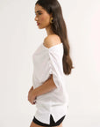 Primi Estelle Off Shoulder T/Shirt Optic White