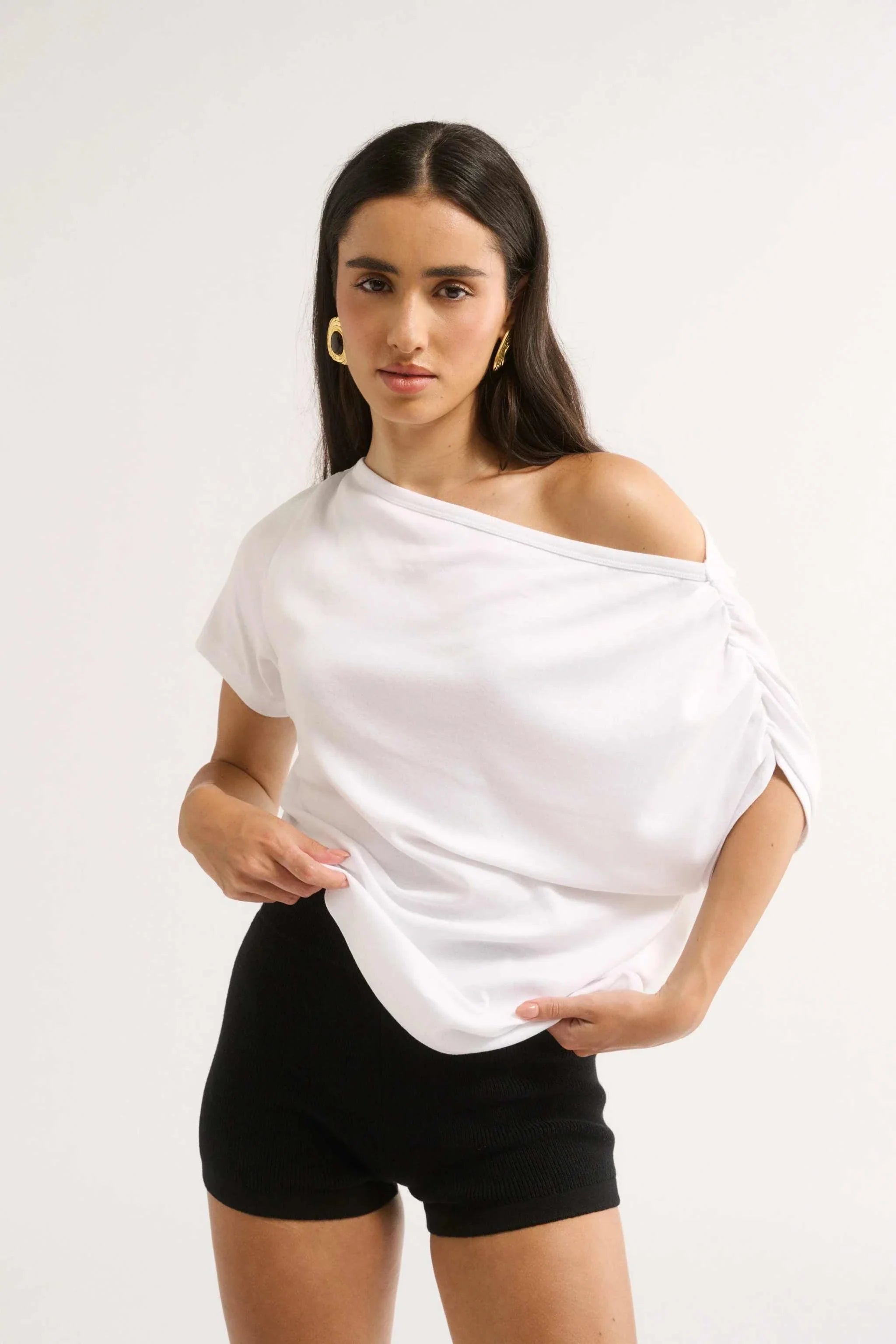 Primi Estelle Off Shoulder T/Shirt Optic White