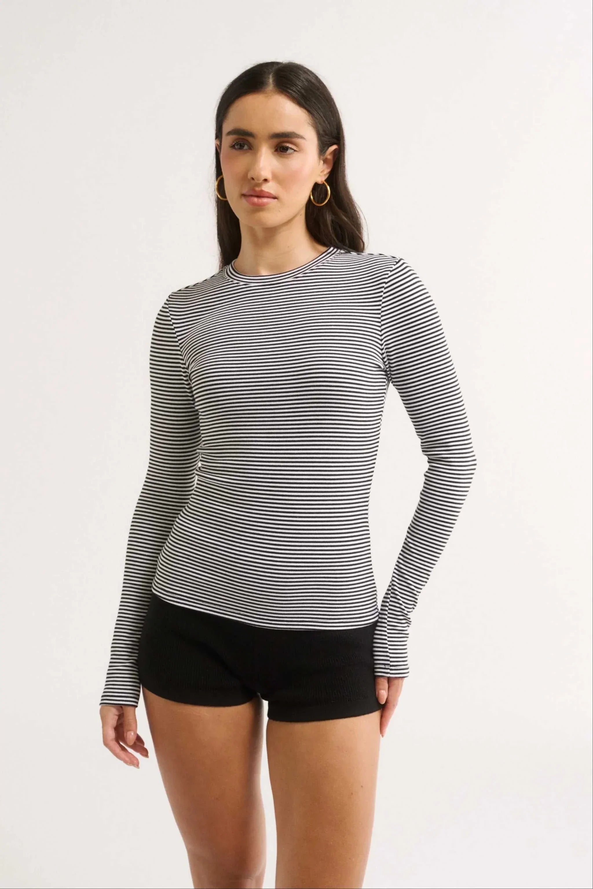 Primi Carina Classic Long Sleeve Black White
