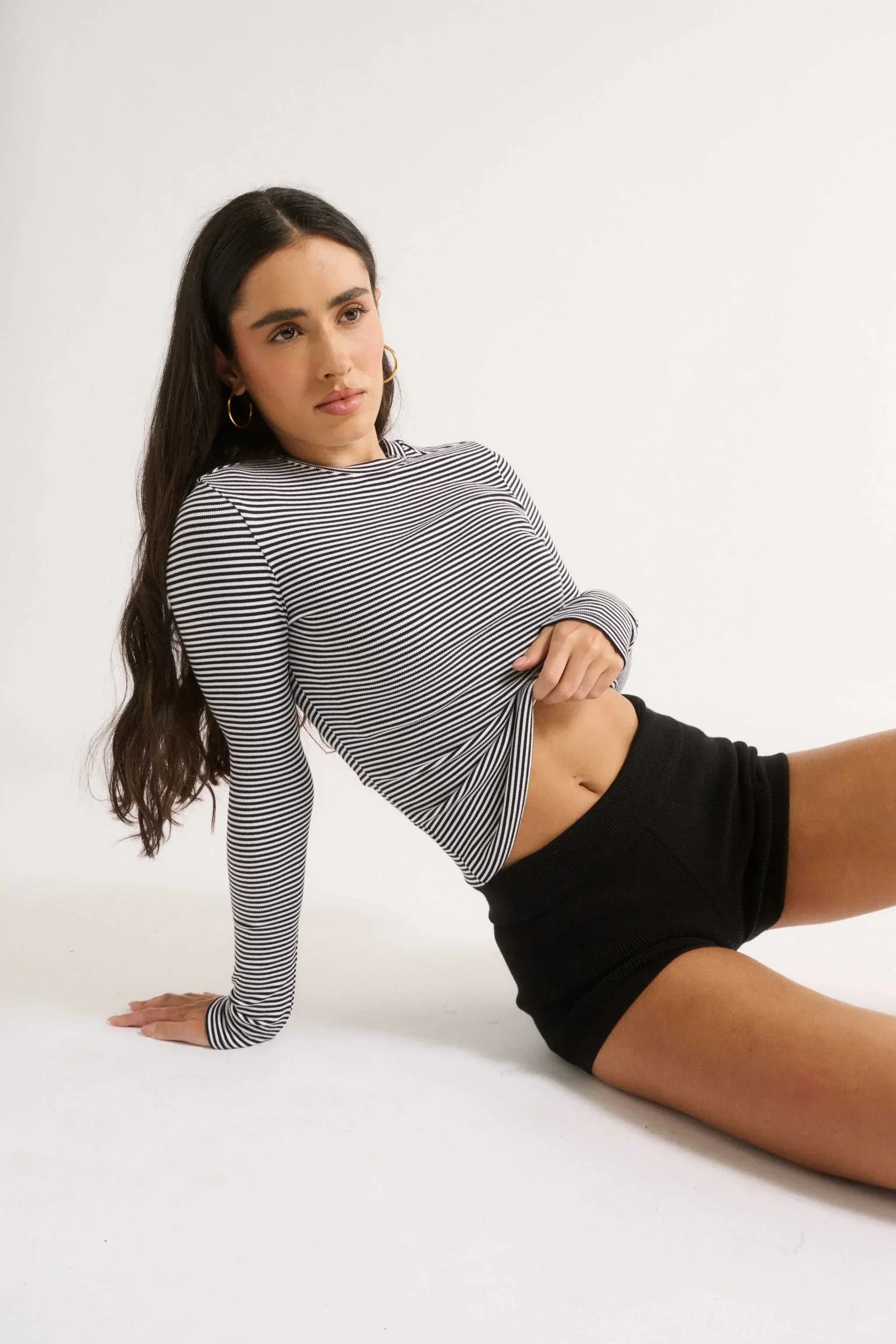 Primi Carina Classic Long Sleeve Black White